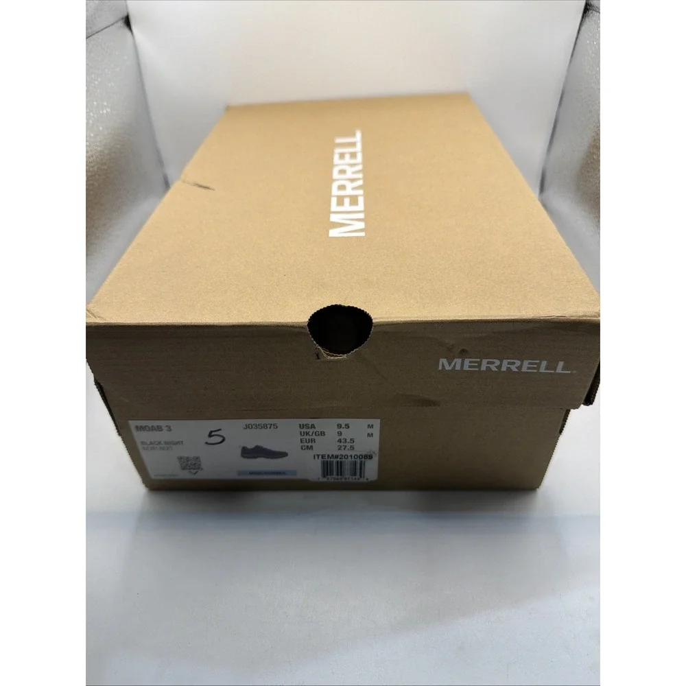 MERRELL MEN'S‎ MOAB 3 HIKING SHOE BLACK NIGHT. J035875. SIZE MEN 9.5  New